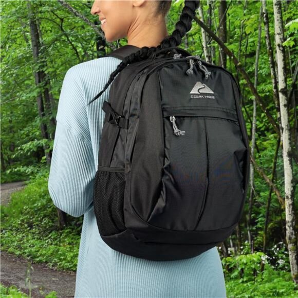 Hiker Backpack 25 Liter, Black, Polyester, Adult, Teen Unisex Camping - Picture 5 of 5